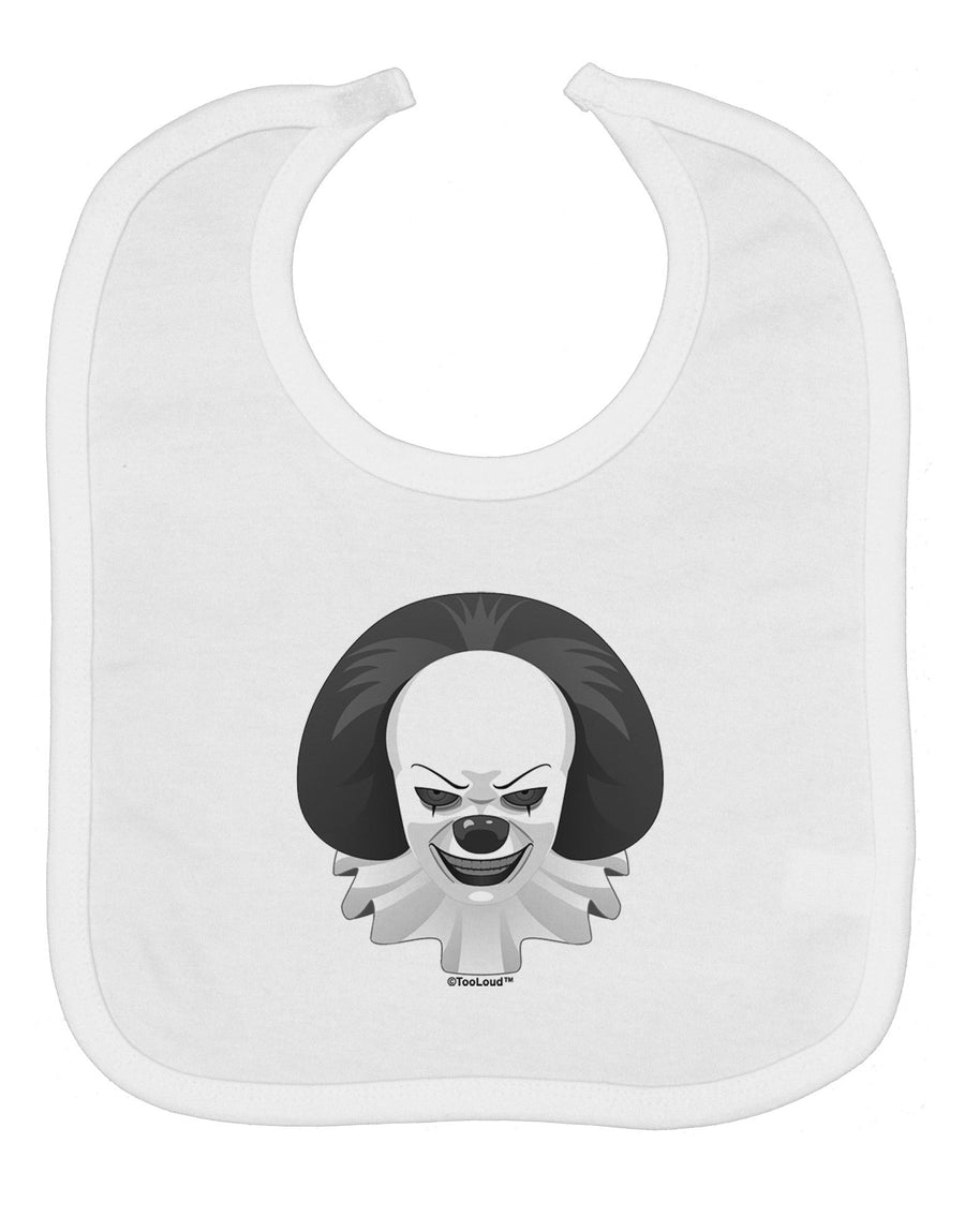 Scary Clown Grayscale Baby Bib