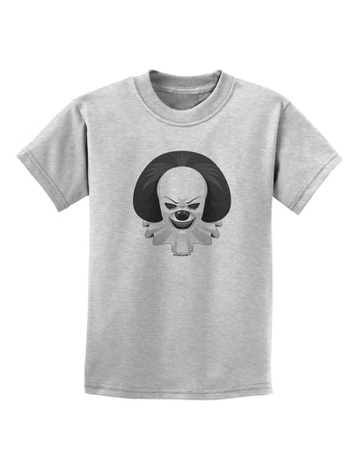 Scary Clown Grayscale Childrens T-Shirt-Childrens T-Shirt-TooLoud-AshGray-X-Small-Davson Sales