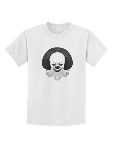 Scary Clown Grayscale Childrens T-Shirt-Childrens T-Shirt-TooLoud-White-X-Small-Davson Sales