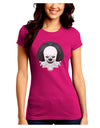 Scary Clown Grayscale Juniors Crew Dark T-Shirt-T-Shirts Juniors Tops-TooLoud-Hot-Pink-Juniors Fitted Small-Davson Sales