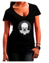 Scary Clown Grayscale Juniors V-Neck Dark T-Shirt-Womens V-Neck T-Shirts-TooLoud-Black-Juniors Fitted Small-Davson Sales