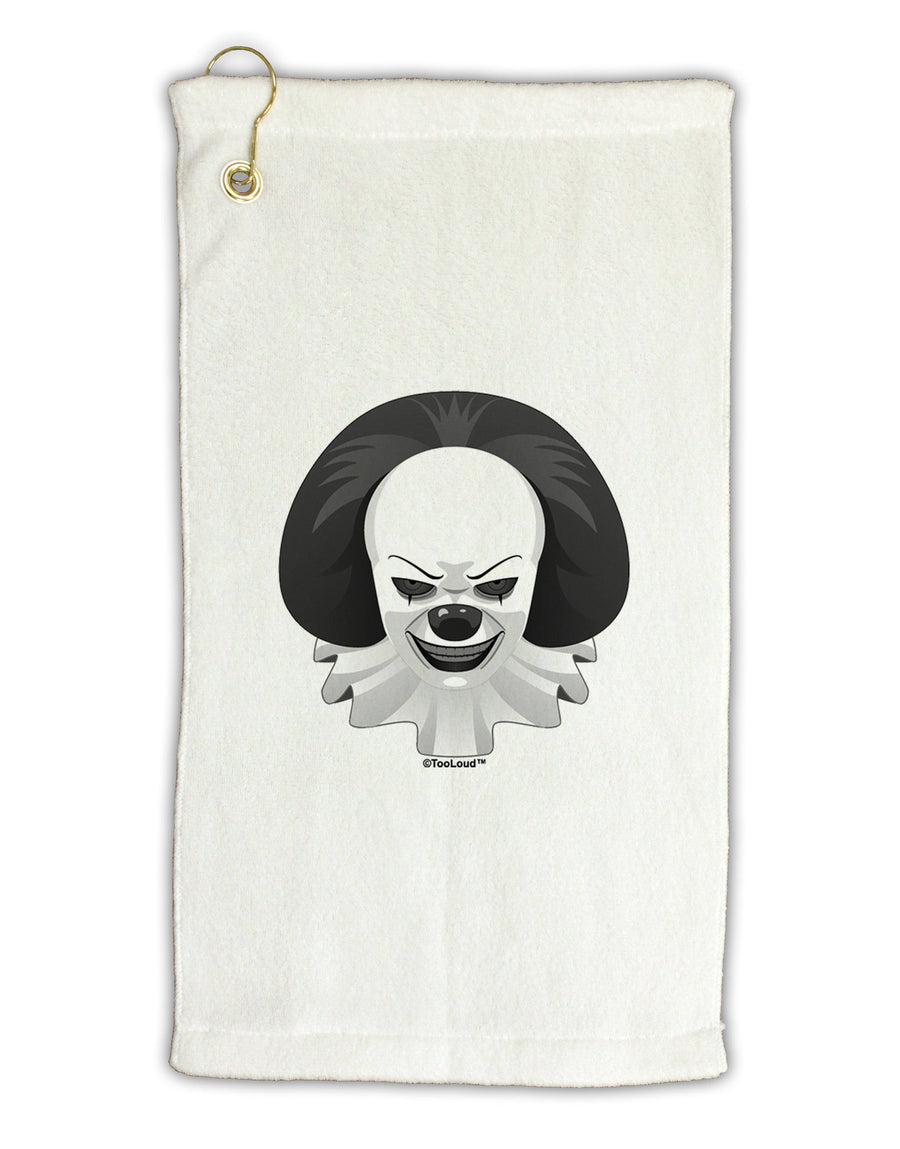 Scary Clown Grayscale Micro Terry Gromet Golf Towel 11&#x22;x19-Golf Towel-TooLoud-White-Davson Sales