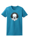 Scary Clown Grayscale Womens Dark T-Shirt-TooLoud-Turquoise-X-Small-Davson Sales