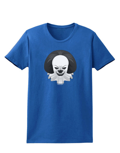 Scary Clown Grayscale Womens Dark T-Shirt-TooLoud-Royal-Blue-X-Small-Davson Sales