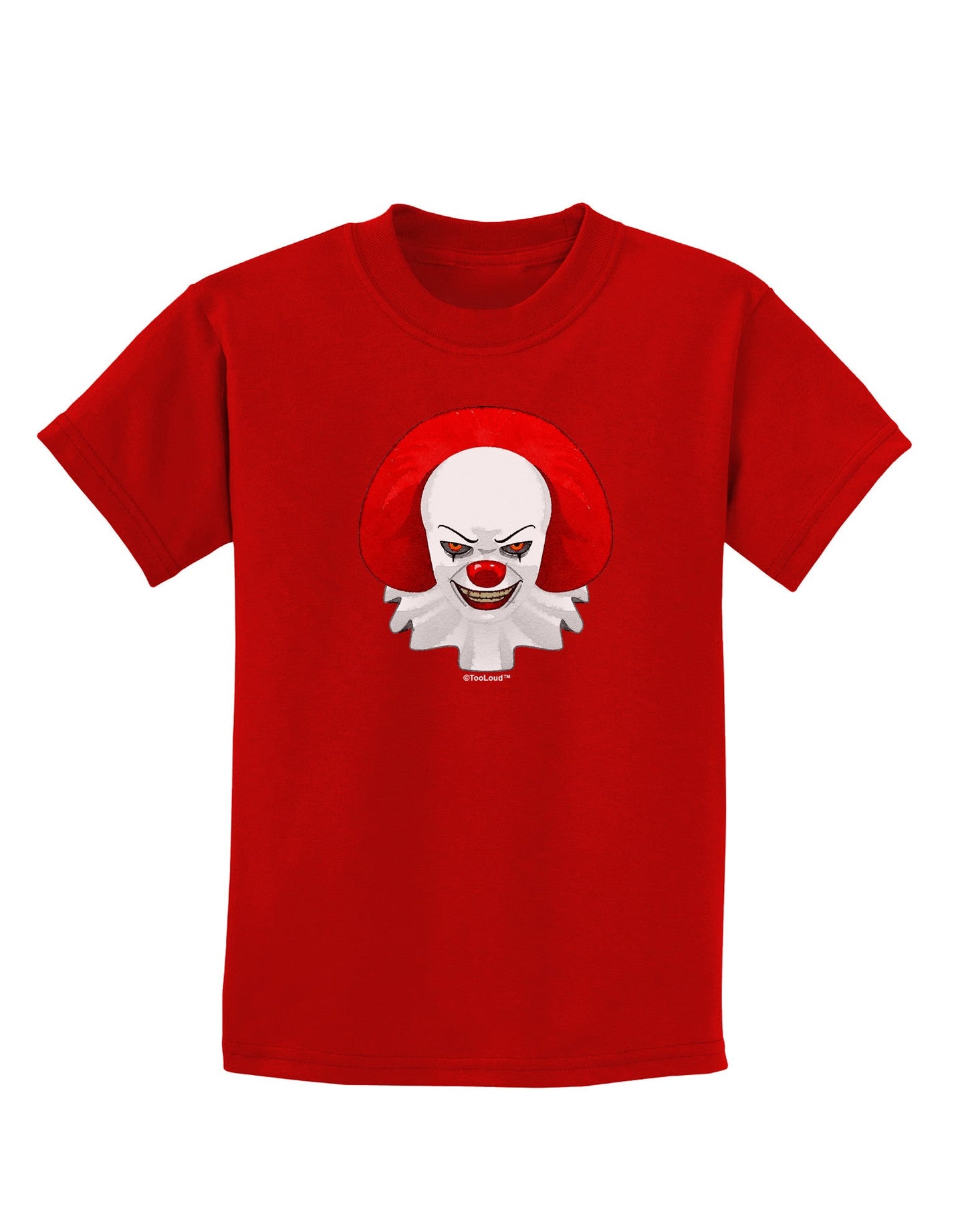 Scary Clown Watercolor Childrens Dark T-Shirt-Childrens T-Shirt-TooLoud-Red-X-Small-Davson Sales