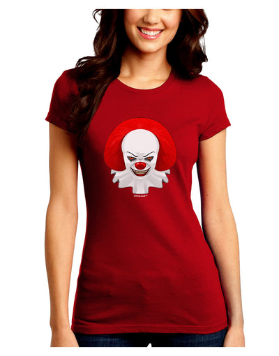 Scary Clown Watercolor Juniors Crew Dark T-Shirt-T-Shirts Juniors Tops-TooLoud-Red-Juniors Fitted Small-Davson Sales
