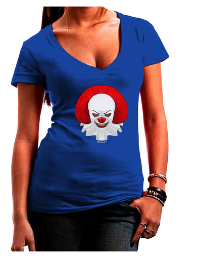 Scary Clown Watercolor Juniors V-Neck Dark T-Shirt-Womens V-Neck T-Shirts-TooLoud-Royal-Blue-Juniors Fitted Small-Davson Sales