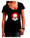 Scary Clown Watercolor Juniors V-Neck Dark T-Shirt-Womens V-Neck T-Shirts-TooLoud-Black-Juniors Fitted Small-Davson Sales