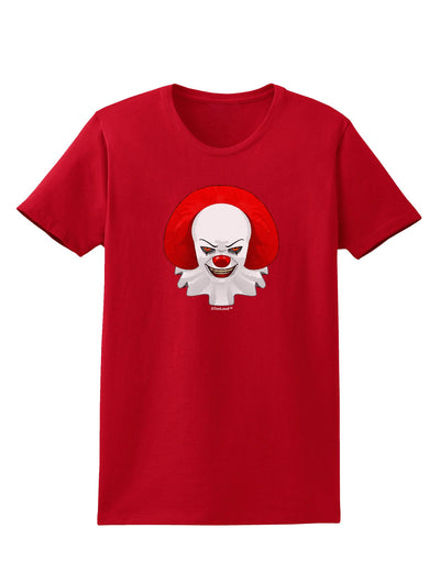 Scary Clown Watercolor Womens Dark T-Shirt-TooLoud-Red-X-Small-Davson Sales