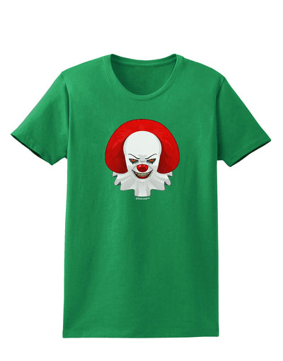 Scary Clown Watercolor Womens Dark T-Shirt-TooLoud-Kelly-Green-X-Small-Davson Sales