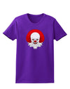 Scary Clown Watercolor Womens Dark T-Shirt-TooLoud-Purple-X-Small-Davson Sales