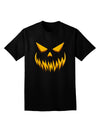Scary Evil Jack O' Lantern Pumpkin Face Adult Dark V-Neck T-Shirt-Mens V-Neck T-Shirt-TooLoud-Black-Small-Davson Sales