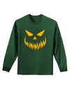 Scary Evil Jack O' Lantern Pumpkin Face Adult Long Sleeve Dark T-Shirt-TooLoud-Dark-Green-Small-Davson Sales