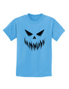 Scary Evil Jack O' Lantern Pumpkin Face Childrens T-Shirt-Childrens T-Shirt-TooLoud-Aquatic-Blue-X-Small-Davson Sales