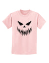 Scary Evil Jack O' Lantern Pumpkin Face Childrens T-Shirt-Childrens T-Shirt-TooLoud-PalePink-X-Small-Davson Sales