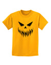 Scary Evil Jack O' Lantern Pumpkin Face Childrens T-Shirt-Childrens T-Shirt-TooLoud-Gold-X-Small-Davson Sales