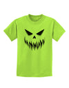 Scary Evil Jack O' Lantern Pumpkin Face Childrens T-Shirt-Childrens T-Shirt-TooLoud-Lime-Green-X-Small-Davson Sales