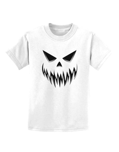 Scary Evil Jack O' Lantern Pumpkin Face Childrens T-Shirt-Childrens T-Shirt-TooLoud-White-X-Small-Davson Sales