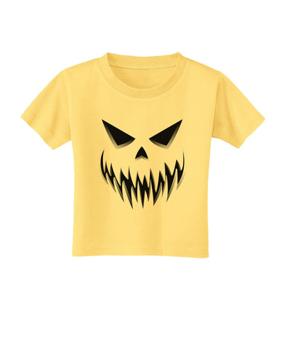 Scary Evil Jack O' Lantern Pumpkin Face Toddler T-Shirt-Toddler T-Shirt-TooLoud-Daffodil-Yellow-2T-Davson Sales