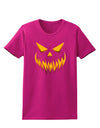 Scary Evil Jack O' Lantern Pumpkin Face Womens Dark T-Shirt-TooLoud-Hot-Pink-Small-Davson Sales