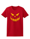 Scary Evil Jack O' Lantern Pumpkin Face Womens Dark T-Shirt-TooLoud-Red-X-Small-Davson Sales