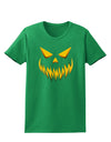 Scary Evil Jack O' Lantern Pumpkin Face Womens Dark T-Shirt-TooLoud-Kelly-Green-X-Small-Davson Sales