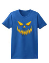 Scary Evil Jack O' Lantern Pumpkin Face Womens Dark T-Shirt-TooLoud-Royal-Blue-X-Small-Davson Sales