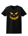 Scary Evil Jack O' Lantern Pumpkin Face Womens Dark T-Shirt-TooLoud-Black-X-Small-Davson Sales