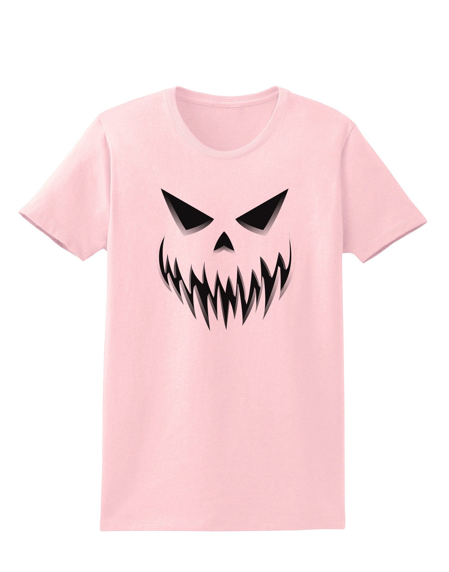 Scary Evil Jack O' Lantern Pumpkin Face Womens T-Shirt-Womens T-Shirt-TooLoud-PalePink-X-Small-Davson Sales