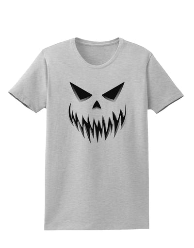 Scary Evil Jack O' Lantern Pumpkin Face Womens T-Shirt-Womens T-Shirt-TooLoud-AshGray-X-Small-Davson Sales