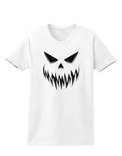 Scary Evil Jack O' Lantern Pumpkin Face Womens T-Shirt-Womens T-Shirt-TooLoud-White-X-Small-Davson Sales