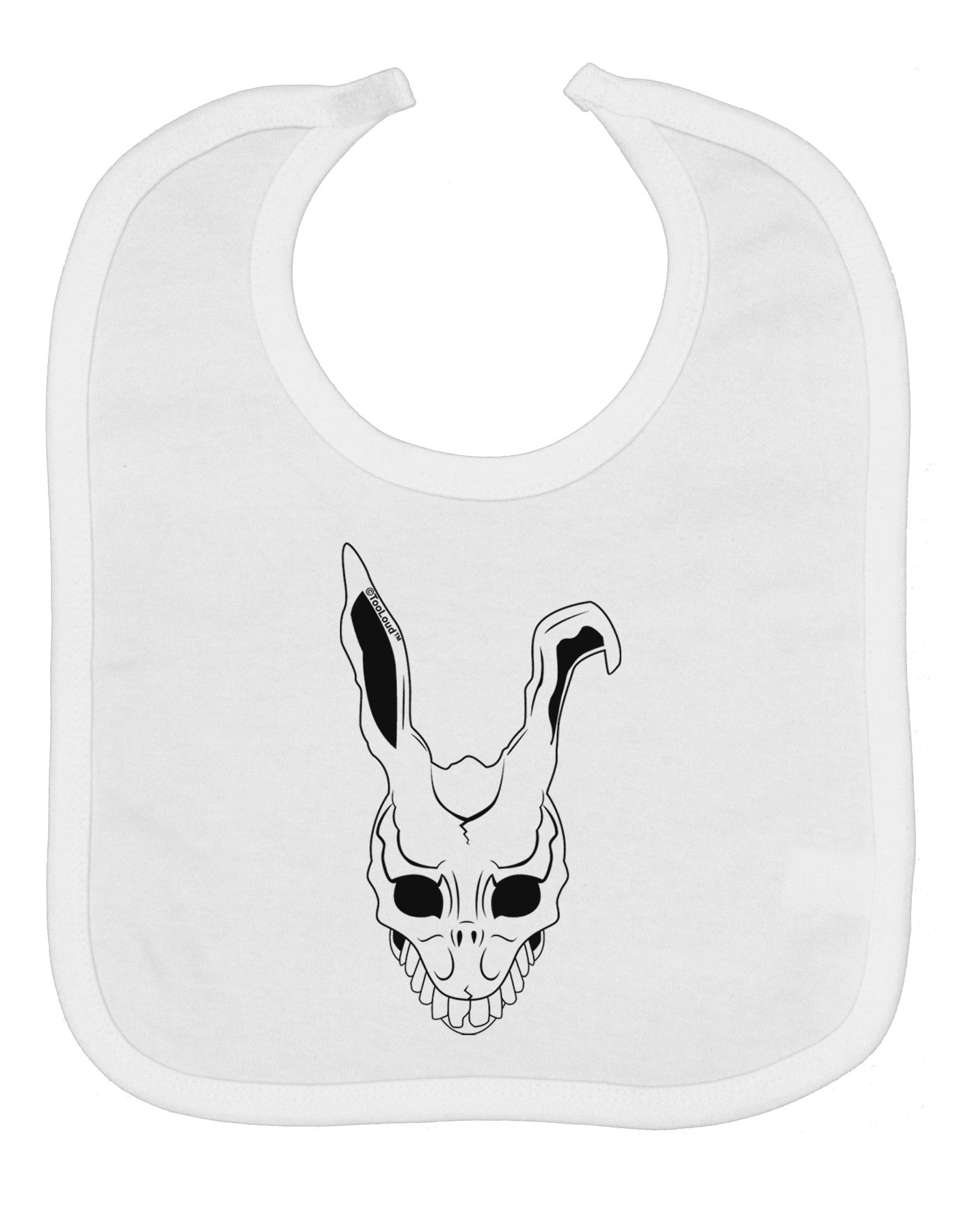 Scary Face Bunny White Baby Bib