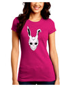 Scary Face Bunny White Juniors Crew Dark T-Shirt-T-Shirts Juniors Tops-TooLoud-Hot-Pink-Juniors Fitted Small-Davson Sales