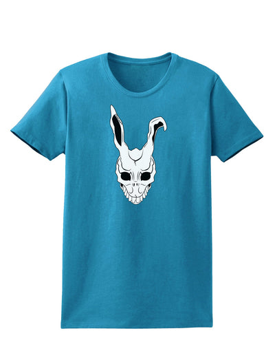 Scary Face Bunny White Womens Dark T-Shirt-TooLoud-Turquoise-X-Small-Davson Sales
