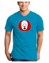 Scary Face Clown - Halloween Adult Dark V-Neck T-Shirt-Mens V-Neck T-Shirt-TooLoud-Turquoise-Small-Davson Sales