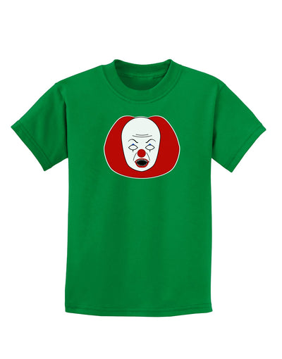 Scary Face Clown - Halloween Childrens Dark T-Shirt-Childrens T-Shirt-TooLoud-Kelly-Green-X-Small-Davson Sales