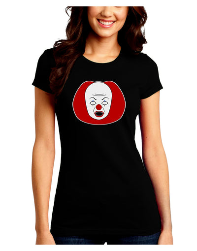 Scary Face Clown - Halloween Juniors Crew Dark T-Shirt-T-Shirts Juniors Tops-TooLoud-Black-Juniors Fitted Small-Davson Sales