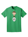 Scary Face Versus Scary Face - Halloween Adult Dark T-Shirt-Mens T-Shirt-TooLoud-Kelly-Green-Small-Davson Sales