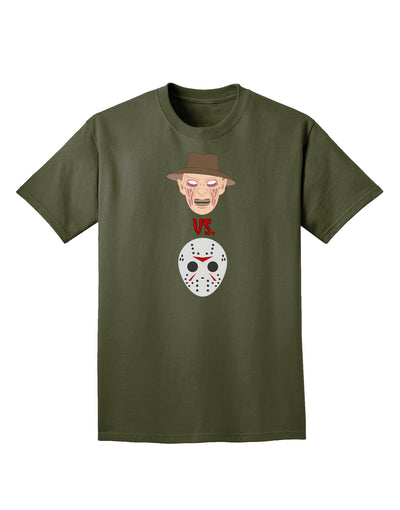 Scary Face Versus Scary Face - Halloween Adult Dark T-Shirt-Mens T-Shirt-TooLoud-Military-Green-Small-Davson Sales