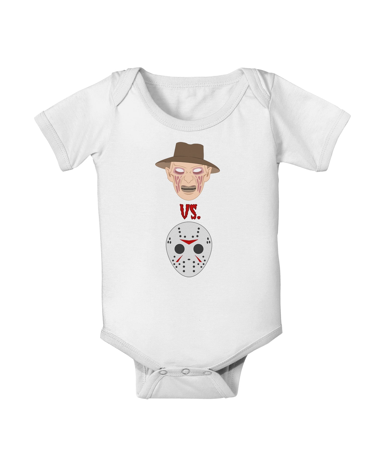Scary Face Versus Scary Face - Halloween Baby Romper Bodysuit-Baby Romper-TooLoud-White-06-Months-Davson Sales