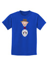 Scary Face Versus Scary Face - Halloween Childrens Dark T-Shirt-Childrens T-Shirt-TooLoud-Royal-Blue-X-Small-Davson Sales