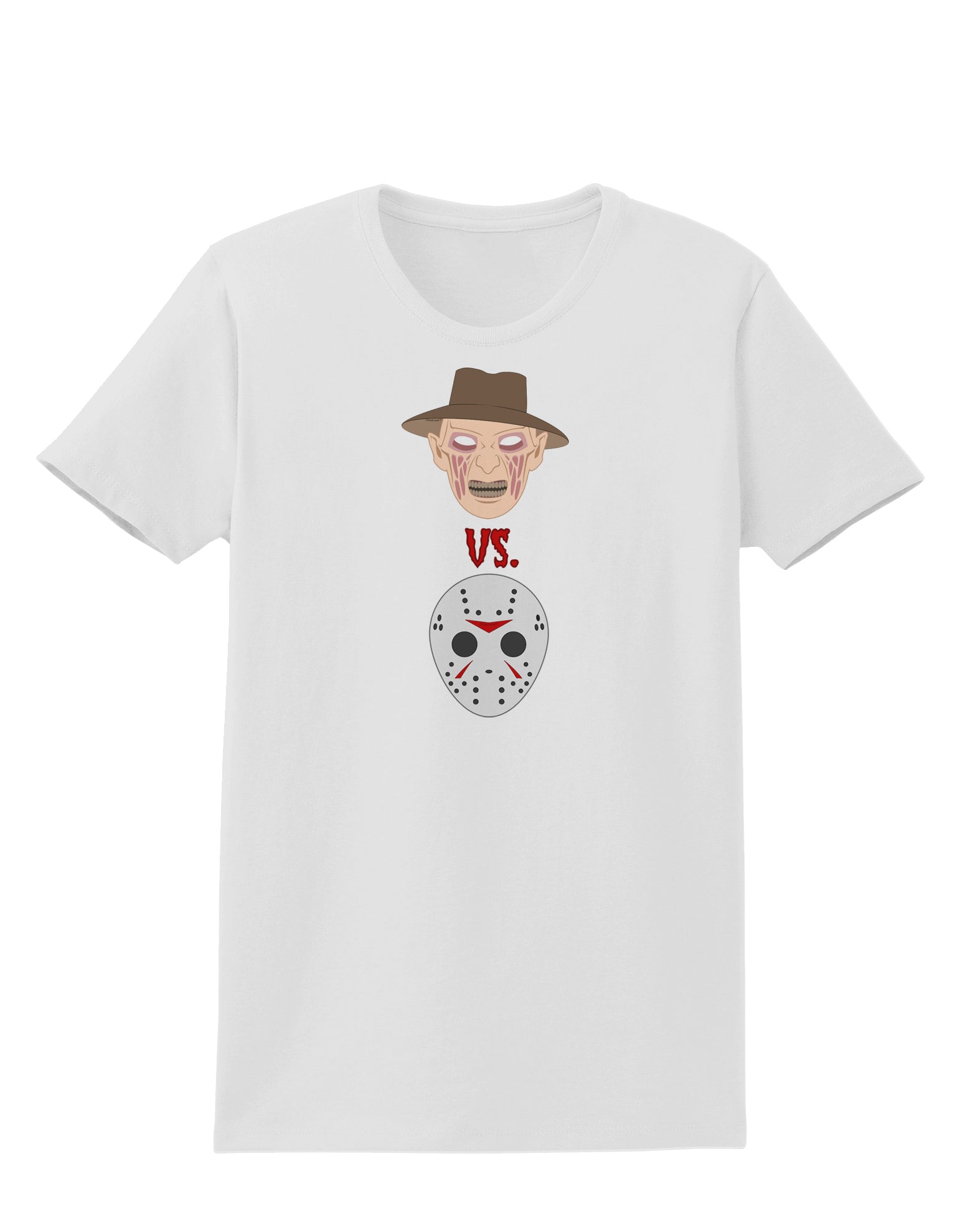 Scary Face Versus Scary Face - Halloween Womens T-Shirt-Womens T-Shirt-TooLoud-White-X-Small-Davson Sales
