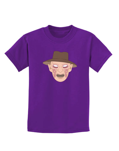 Scary Face With a Hat - Halloween Childrens Dark T-Shirt-Childrens T-Shirt-TooLoud-Purple-X-Small-Davson Sales