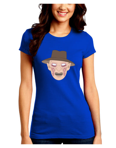 Scary Face With a Hat - Halloween Juniors Crew Dark T-Shirt-T-Shirts Juniors Tops-TooLoud-Royal-Blue-Juniors Fitted Small-Davson Sales