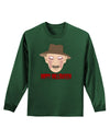 Scary Face With a Hat - Happy Halloween Adult Long Sleeve Dark T-Shirt-TooLoud-Dark-Green-Small-Davson Sales