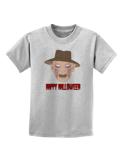 Scary Face With a Hat - Happy Halloween Childrens T-Shirt-Childrens T-Shirt-TooLoud-AshGray-X-Small-Davson Sales