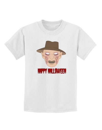 Scary Face With a Hat - Happy Halloween Childrens T-Shirt-Childrens T-Shirt-TooLoud-White-X-Small-Davson Sales