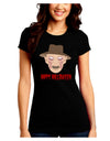 Scary Face With a Hat - Happy Halloween Juniors Crew Dark T-Shirt-T-Shirts Juniors Tops-TooLoud-Black-Juniors Fitted Small-Davson Sales