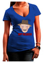 Scary Face With a Hat - Happy Halloween Juniors V-Neck Dark T-Shirt-Womens V-Neck T-Shirts-TooLoud-Royal-Blue-Juniors Fitted Small-Davson Sales