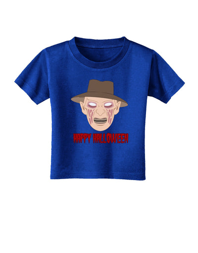 Scary Face With a Hat - Happy Halloween Toddler T-Shirt Dark-Toddler T-Shirt-TooLoud-Red-2T-Davson Sales